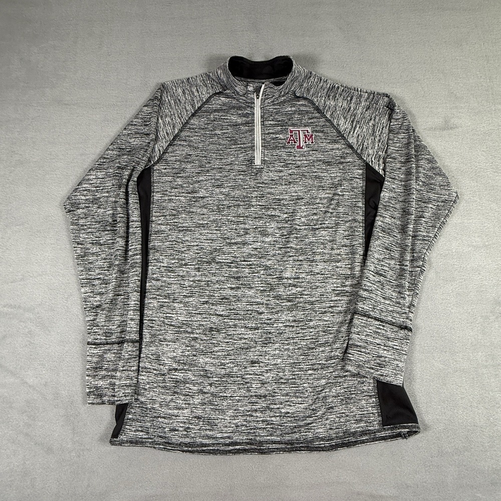 Texas‎ A&M Aggies Colosseum Athletic 1/4 Zip Pullover Adult M Gray Lightweight